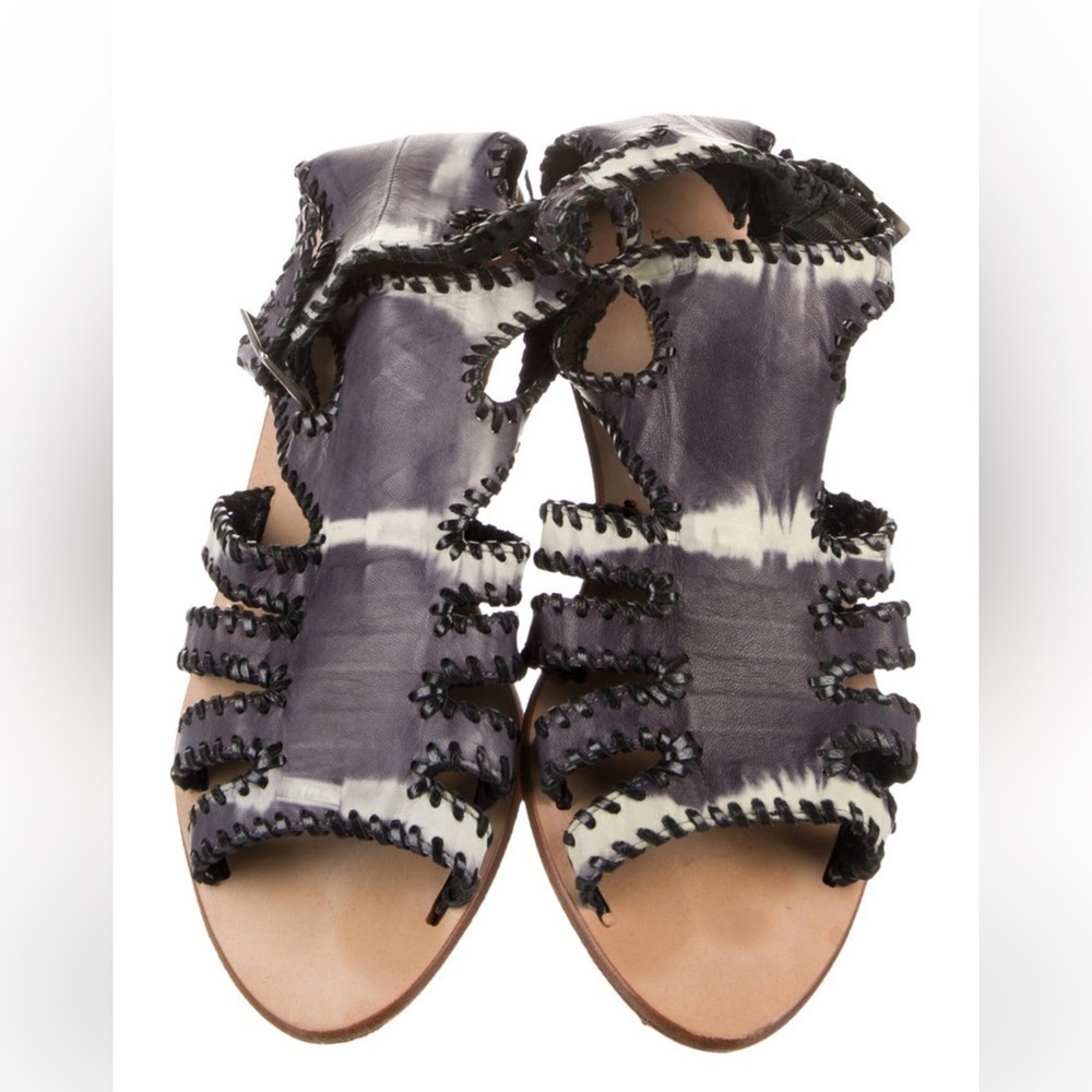 Loeffler Randall Elvie-TD Napa Black Leather Sandals - Women’s Size 6.5 - Picture 4 of 6